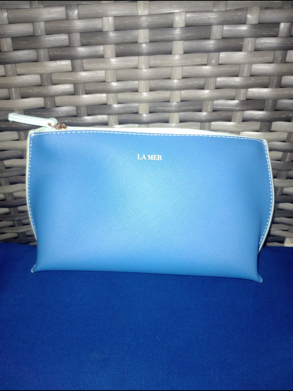 La Mer Blue Cosmetic Pouch